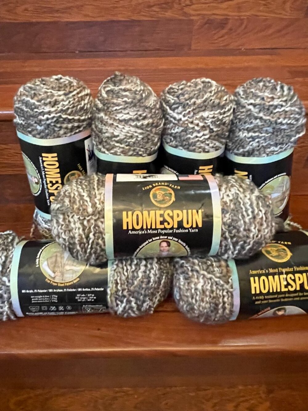 Lion Brand Yarn Homespun #301 Shaker 185yd Acrylic Lot of 7 Made in the USA